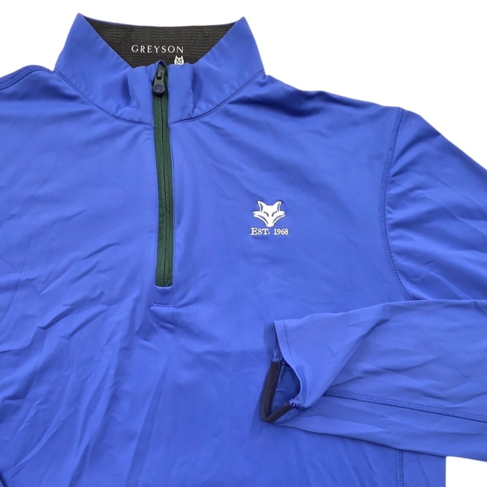 Greyson Fox Den Country Club 1/4 Zip Performance Golf Pullover Blue Mens Medium